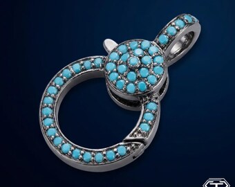 Pave Turquoise Lobster Clasp