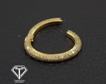 Pave Diamond Lobster Clasp: Sterling Silver Oval Finding