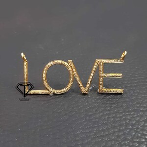 Conector LOVE de diamante pavé: accesorio de joyería de plata de ley