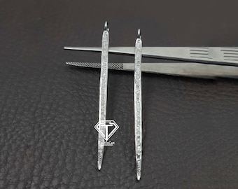 Pave Diamond Spike Pendant:  Sterling Silver Charm