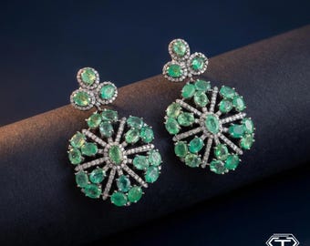 Pave Diamond Sterling Silver Earrings: Modern Dangle Jewelry