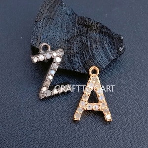 5Pc personalisiertes Geschenk Schöne Anfang 925 Sterling Silber Pave Diamant Alphabet "A bis Z" Brief Charm Anhänger, Schmuck machen Lieferungen."