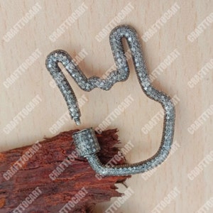 Latest Yo Hand Style Screw Lock, Pave Diamond Clasp, Silver Clasp, latest Clasp, Screw Mechanism Clasp, Carabiner Lock - Craft To Cart
