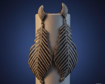 Drop Earrings, Pave Diamond Earrings, Modern Stylish Earring