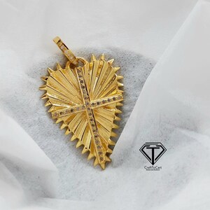 Pave Diamond Heart Pendant: Sterling Silver Diamond Jewelry