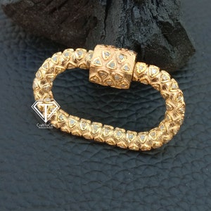 Rectangle Screw Clasp, Pave Diamond Clasp, Silver Clasp, latest Clasp, Screw Mechanism Clasp, Carabiner Lock - Craft To Cart