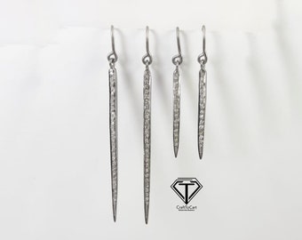 Orecchini a cerchio con diamanti pavé: mini orecchini in argento sterling