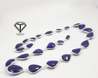 Sterling Silver Lapis Lazuli Chain Necklace
