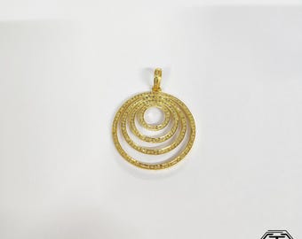 Pave Diamond Pendant:  Sterling Silver Round Design