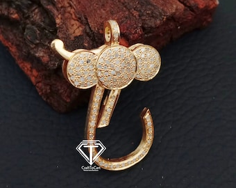 Pave Diamond Lobster Lock: Handgjort sterlingsilverfynd