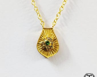 Pave Diamond Charm Necklace, Sterling Silver