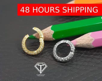 Pave Diamond Round Lock, Diamond Clasp, Jewelry Components, Findings