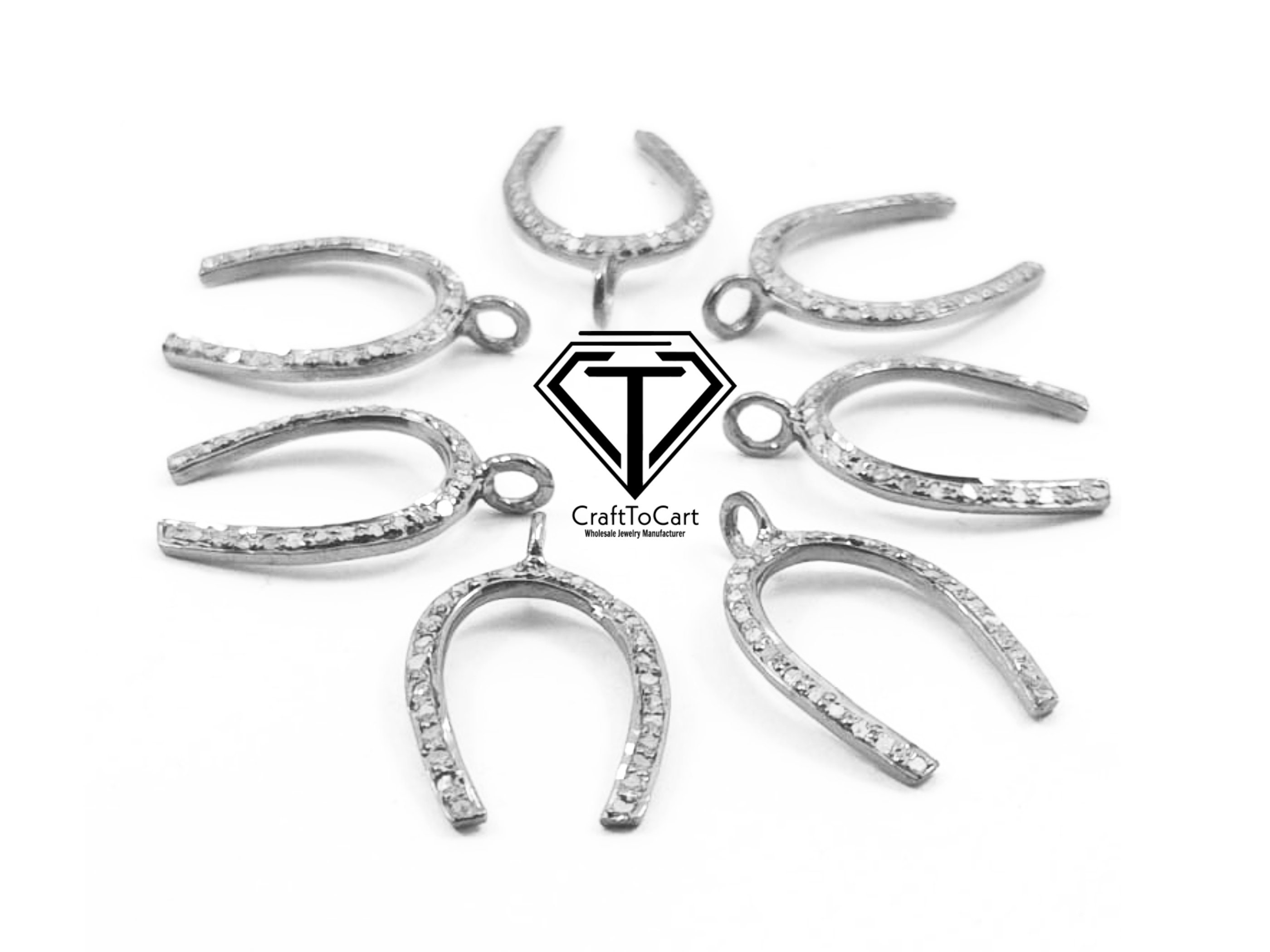 Horseshoe Charm Pave Diamond Horseshoe Charm Etsy