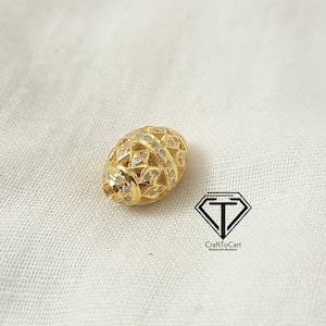 Pave Diamond Designer Oval Bead, Pave Diamond Beads, Pave Findings