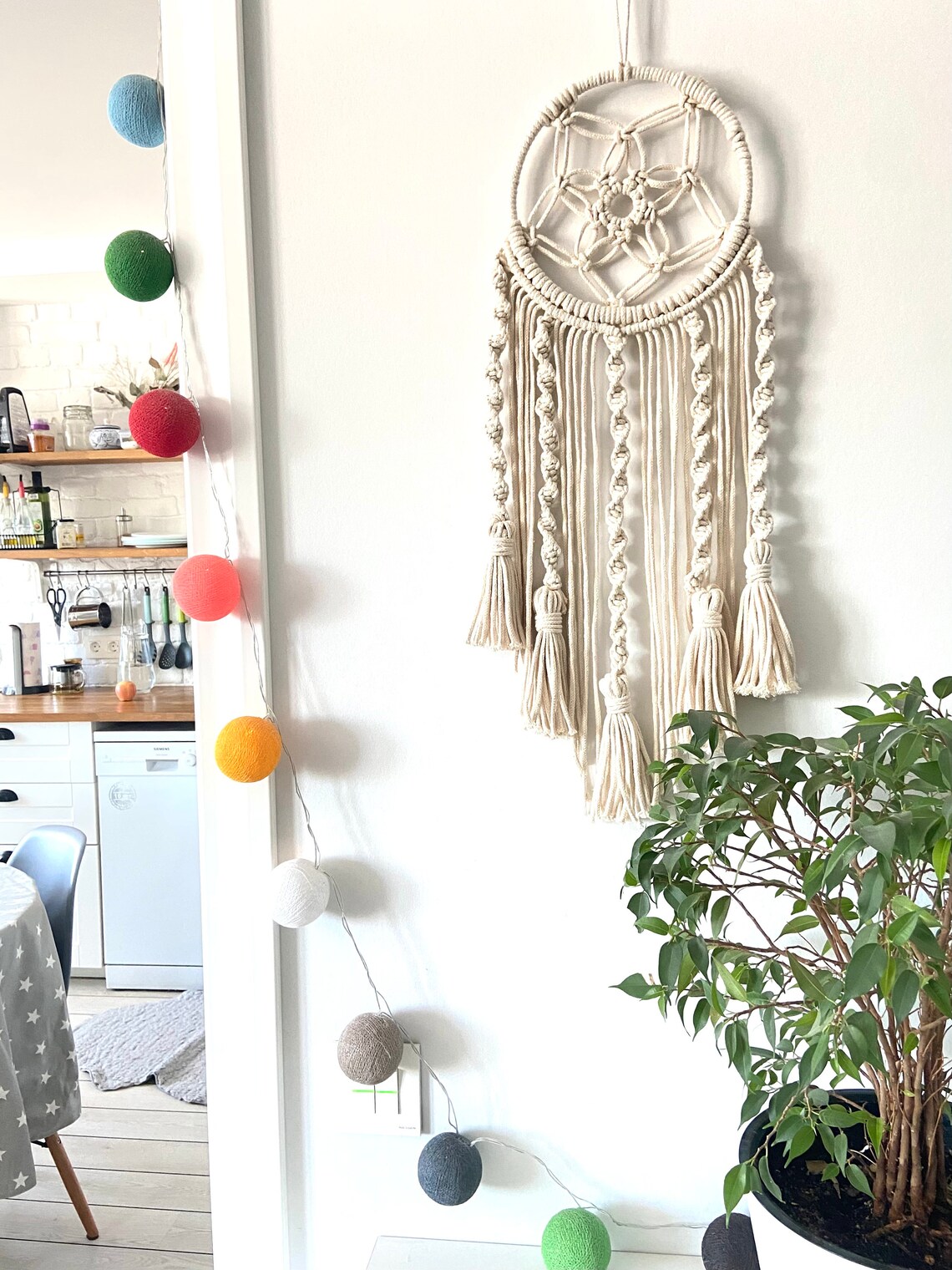 Macrame Dream catcher with tassels Pattern PDF Macrame wall Etsy