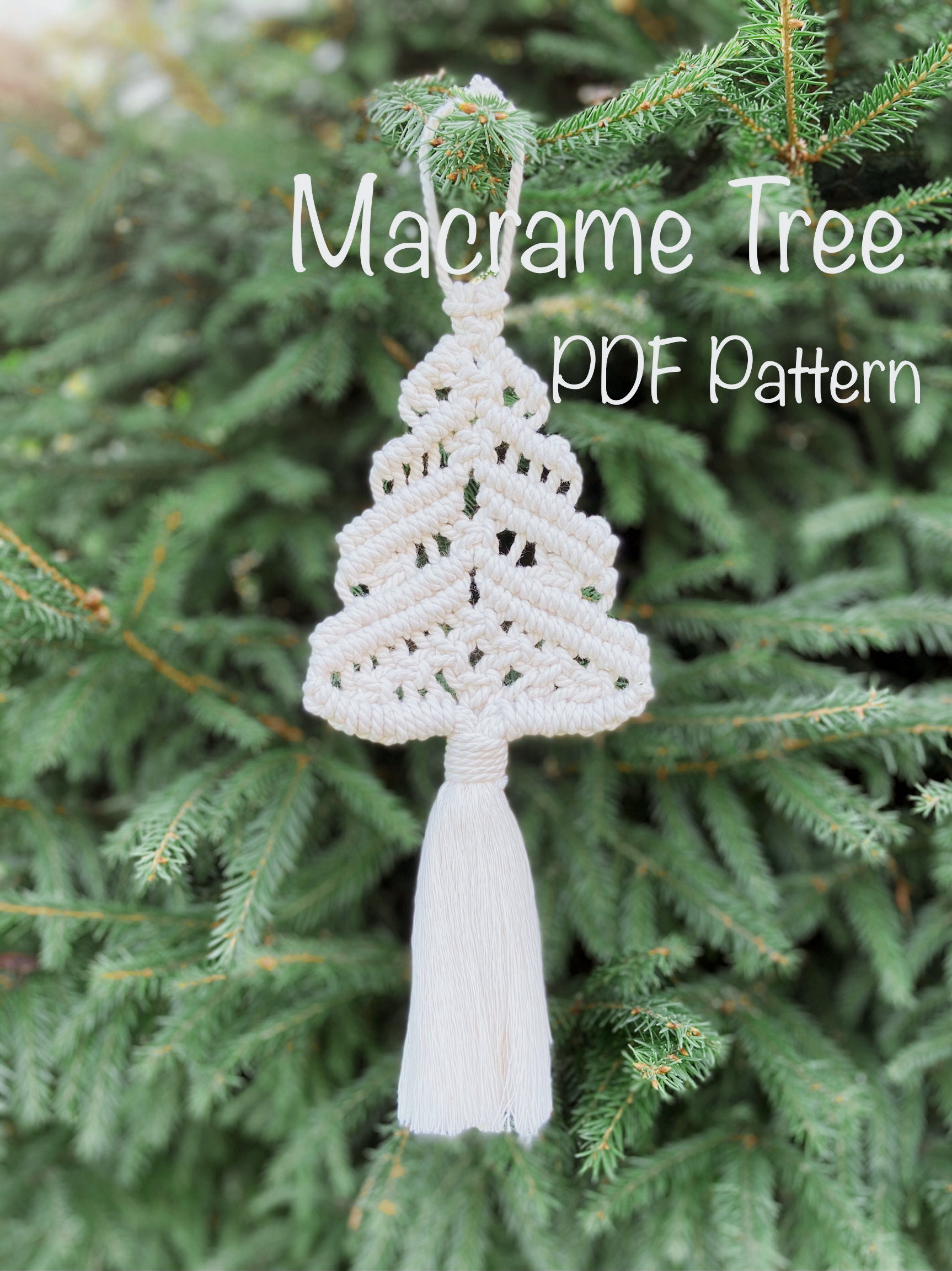 Christmas set of Macrame ornament Christmas Tree Ball pdf | Etsy