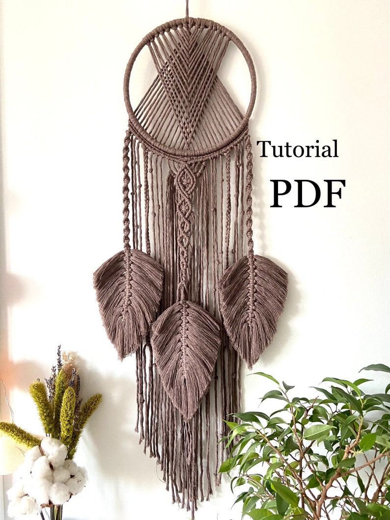 Macrame Dreamcatcher Pattern PDF Macrame wall hanging DIY Etsy