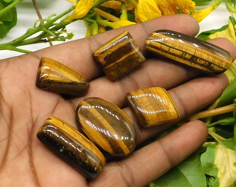 60/% Off Natural Beautifull Tiger Eye Cabochon Unique AA Design Fabulous Loose Gemstone Tiger Eye Mis Shape Amazing Quality 147Cts 6 Pieces