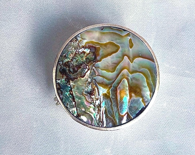 Mexican Silver Pill Box: Abalone Shell Lid, Collectible Keepsake - Etsy