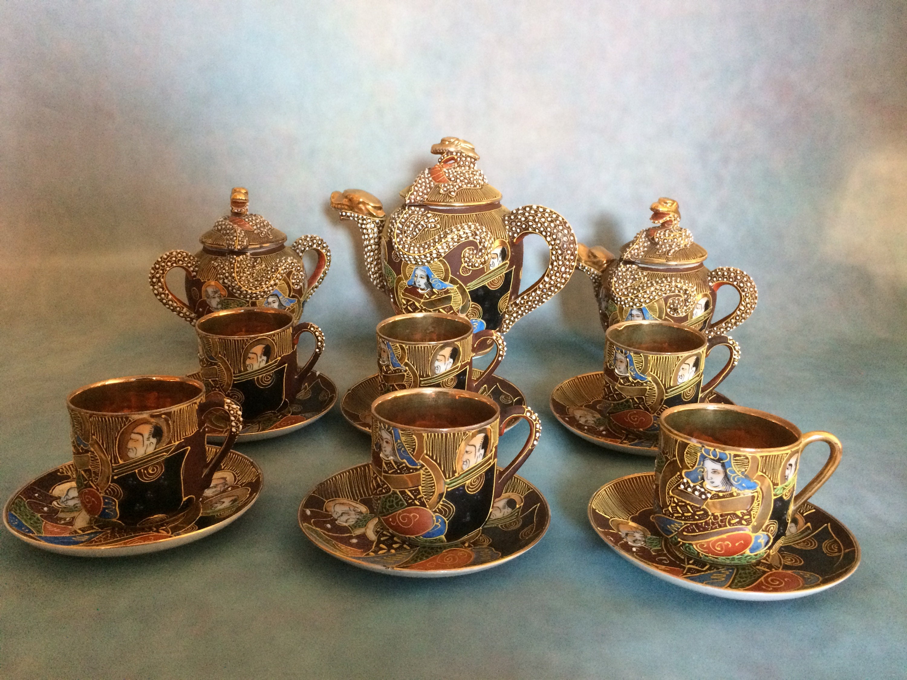 Japanese Tea Set Dragon Etsy UK