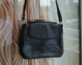 Lamarthe vintage leather black crossbody bag