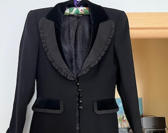 ESCADA jaqueta blazer formal preta vintage tamanho S