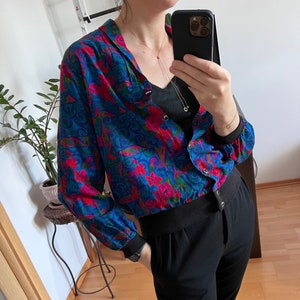 Vintage bomber colourful blouse / jacket size S