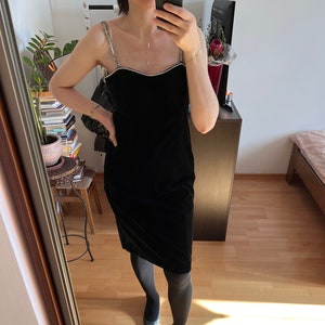 ESCADA Couture velvet black midi vintage dress size Large