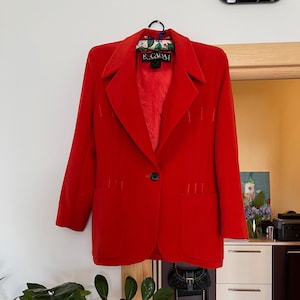 ESCADA by Margaretha Ley Vintage orange Wolle Blazer Jacke Größe XS-S