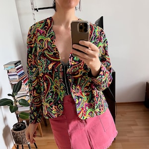 Vintage colourful cotton jacket blazer made in west germany size m-l