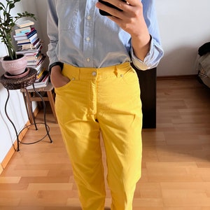 Escada by Margaretha Ley vintage yellow high waist casual pants size S-small M