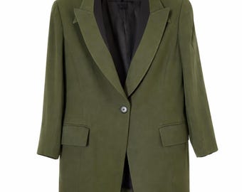 90s Vintage ESCADA Margaretha Ley olive blazer 42 size L-XL