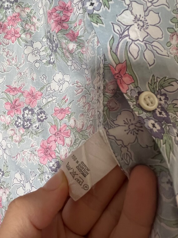 Cacharel vintage floral print cotton shirt size M - image 6