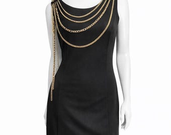 Vintage Pierre Balmain Gold Chains Mini Cocktail Dress Size Xs-s - Etsy Vintage Pierre Balmain Gold Chains Mini Cocktail Dress Size Xs-s - Etsy