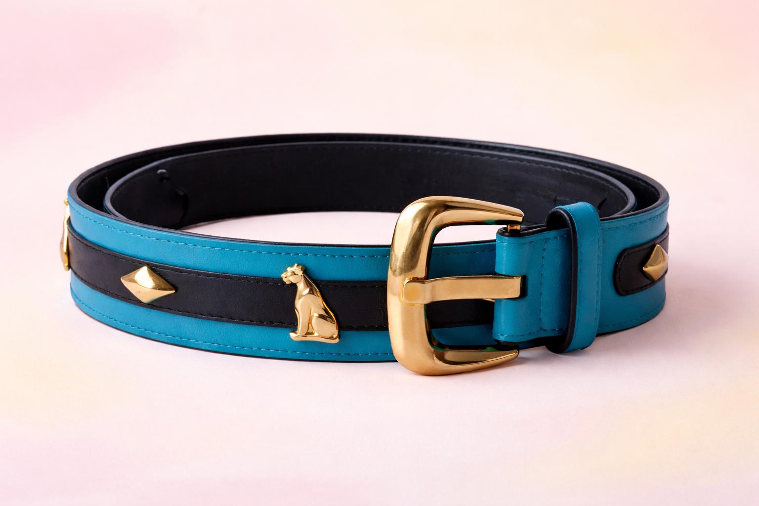 80s 90s Vintage Escada Panther Blue Belt Size 42 - Etsy Ireland