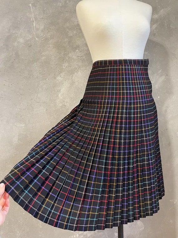 Guy Laroche vintage check midi skirt made in fran… - image 1