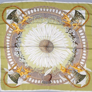 HERMES Amours by Annie Faivre vintage silk carre 90 scarf