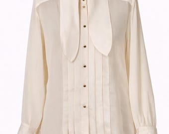 Vintage ESCADA Margaretha Ley silk cream blouse size 38 M
