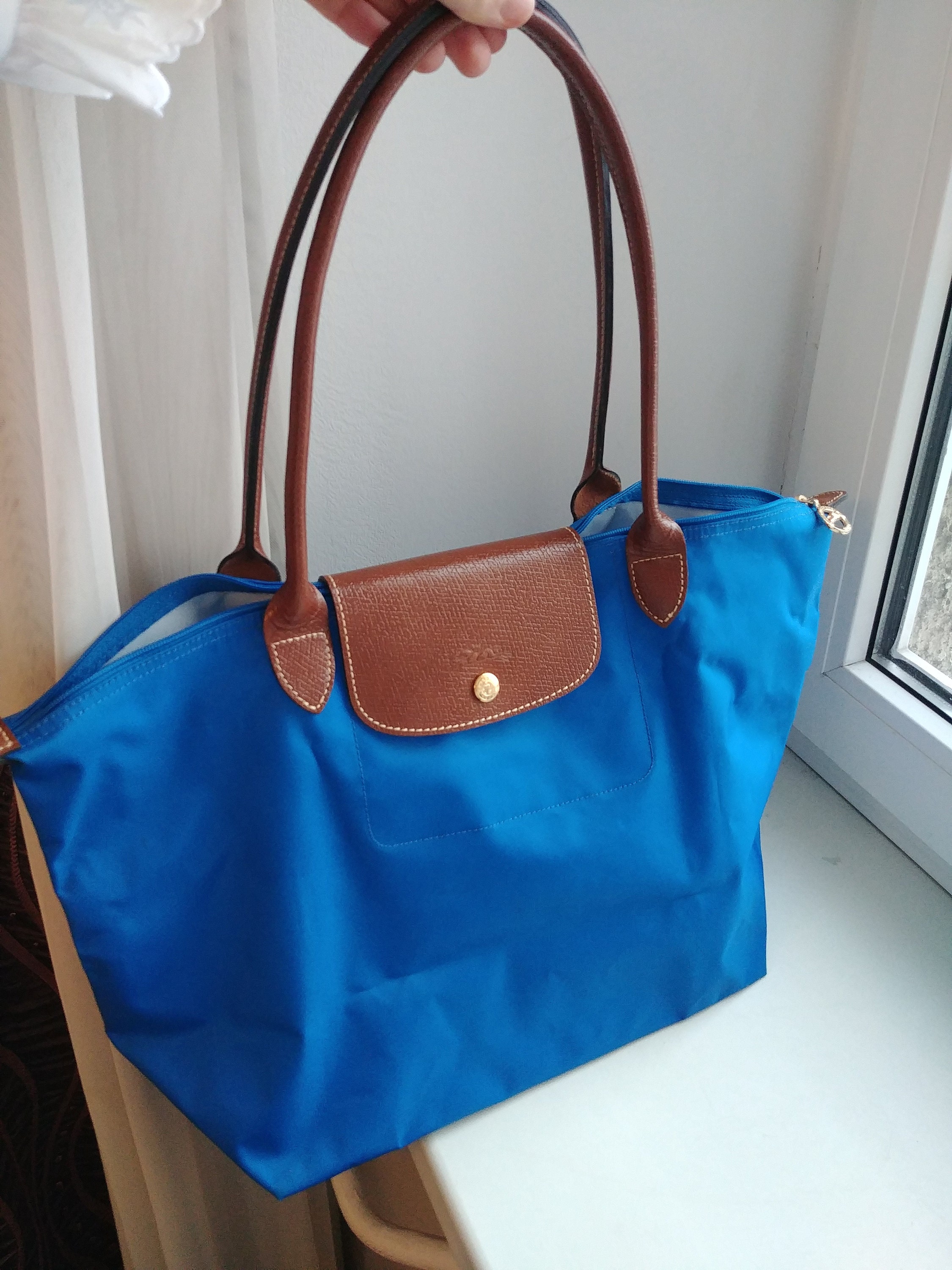 Royal blue longchamp bag sale
