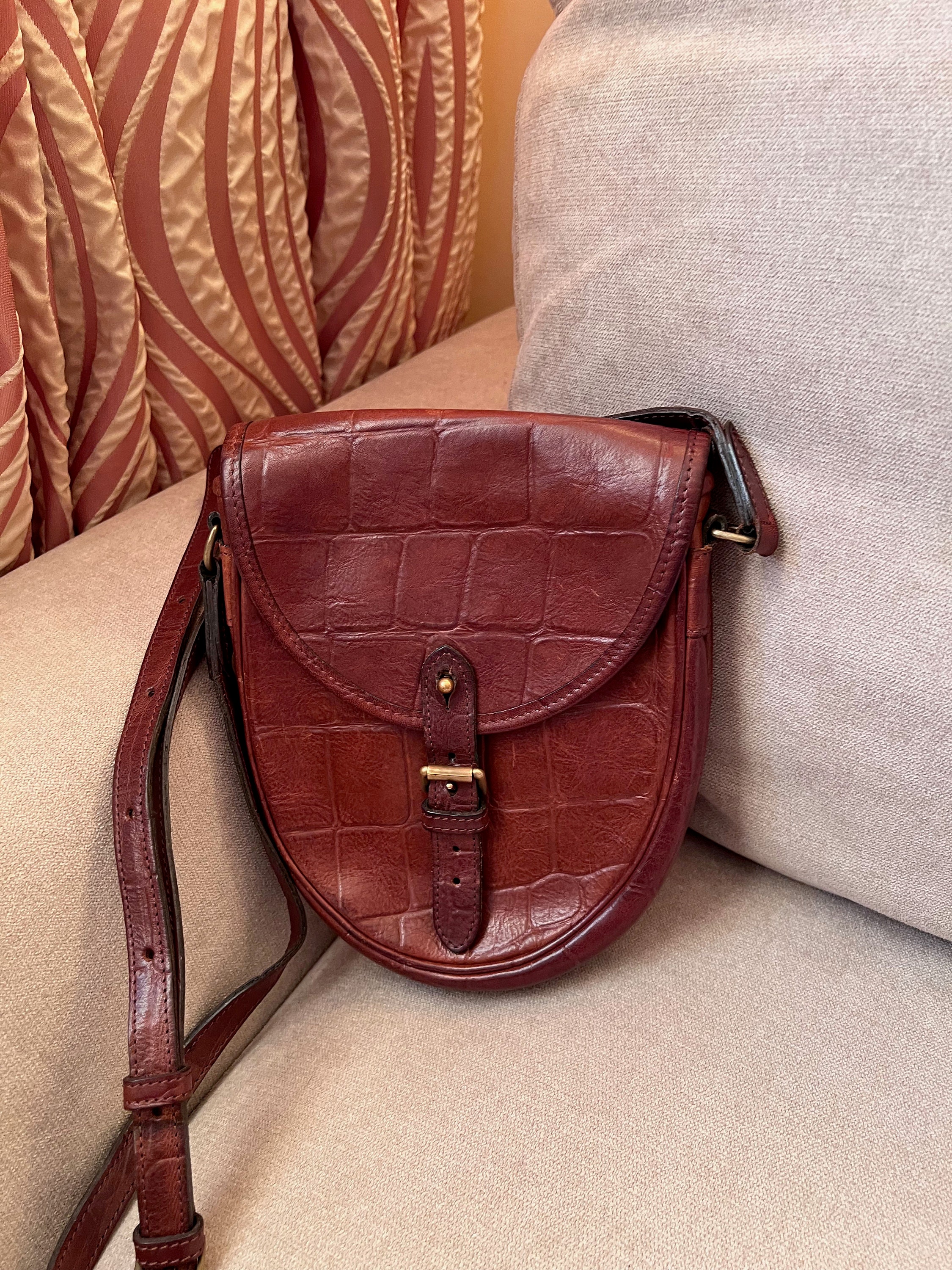MULBERRY Vintage Brown Leather Crossbody Bag UK