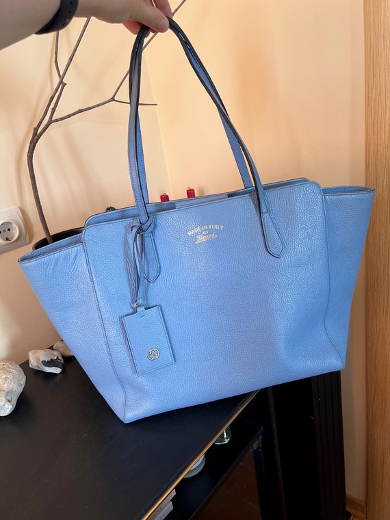 GUCCI authentic Swing blue tote bag / vintage bag… - image 1