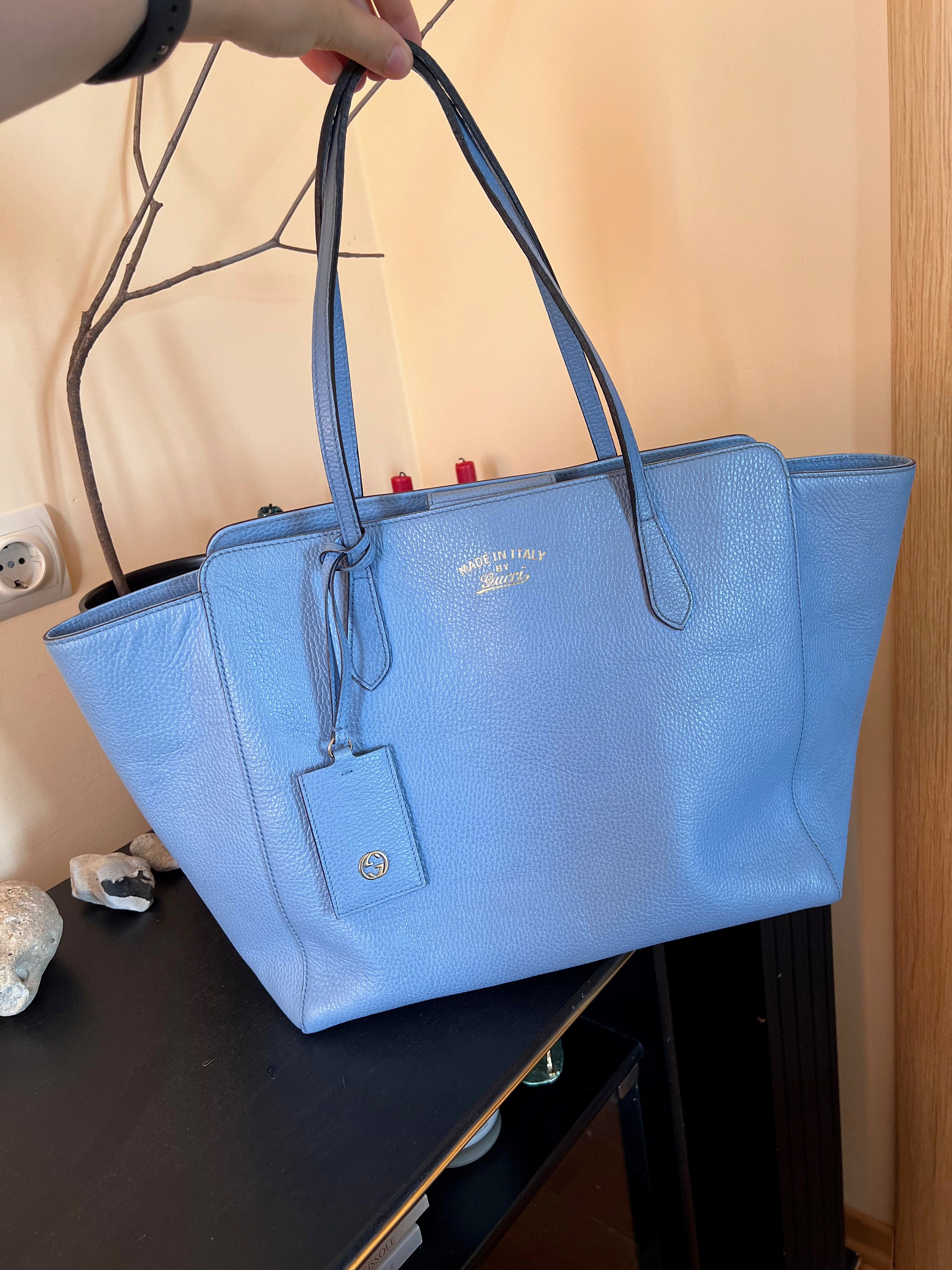 GUCCI Authentic Swing Blue Tote Bag / Vintage Bag / 354397 