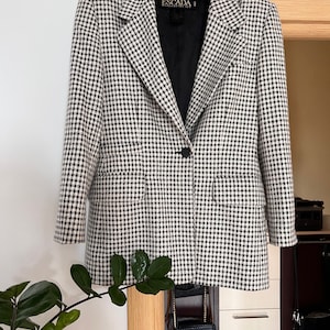 ESCADA by Margaretha Ley vintage black and white jacket blazer size M