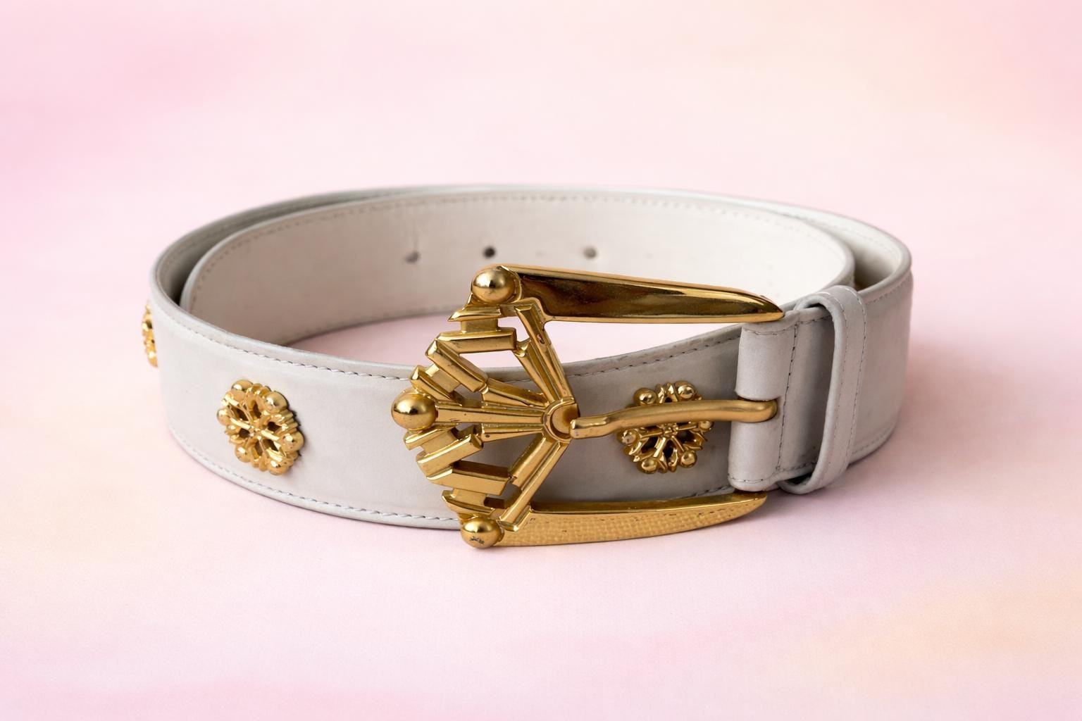 Vintage Escada by Margaretha Ley Leather Belt – Gold 