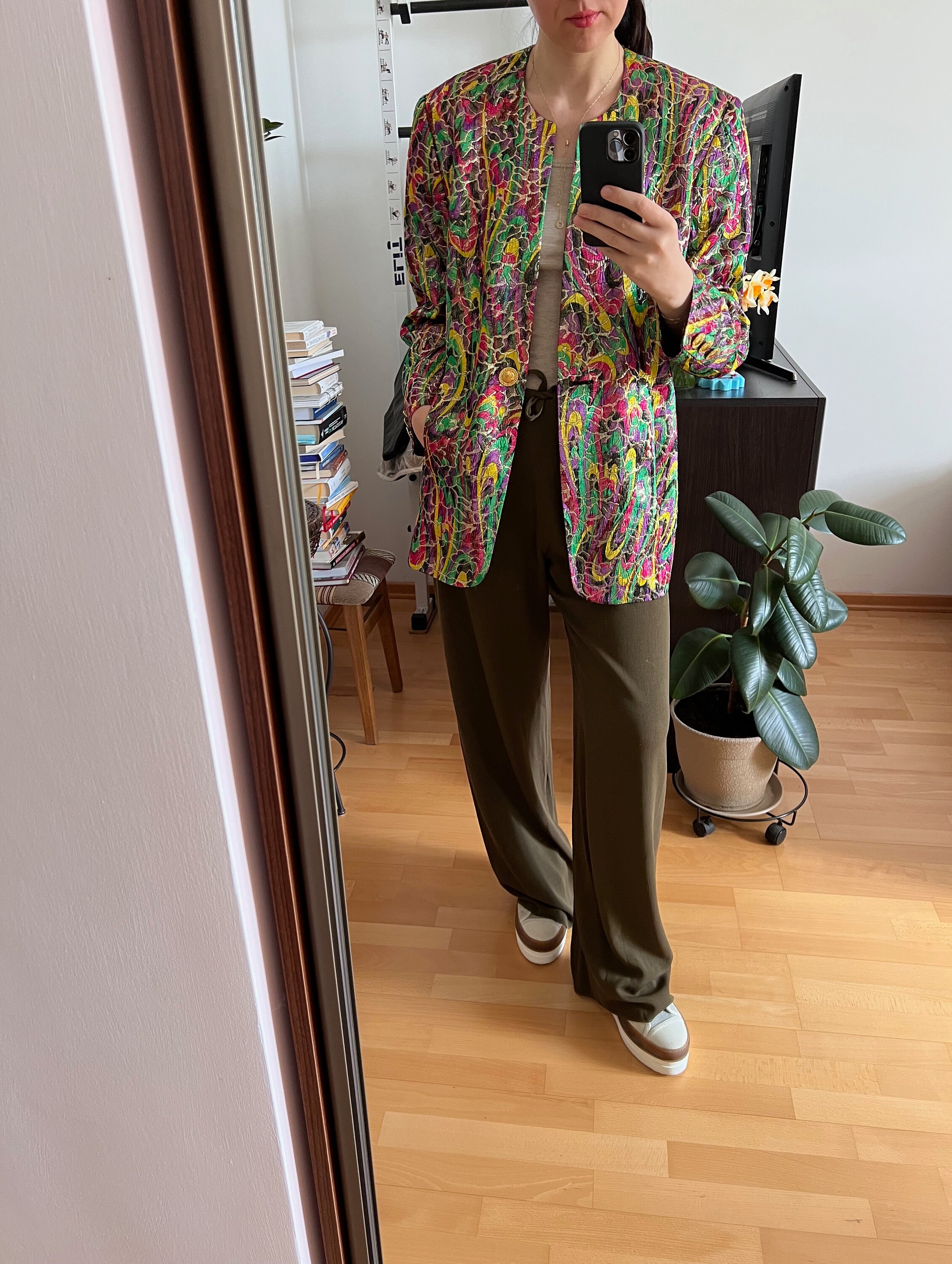 GIVENCHY En Plus Vintage Rainbow Jacket Gold Buttons Big