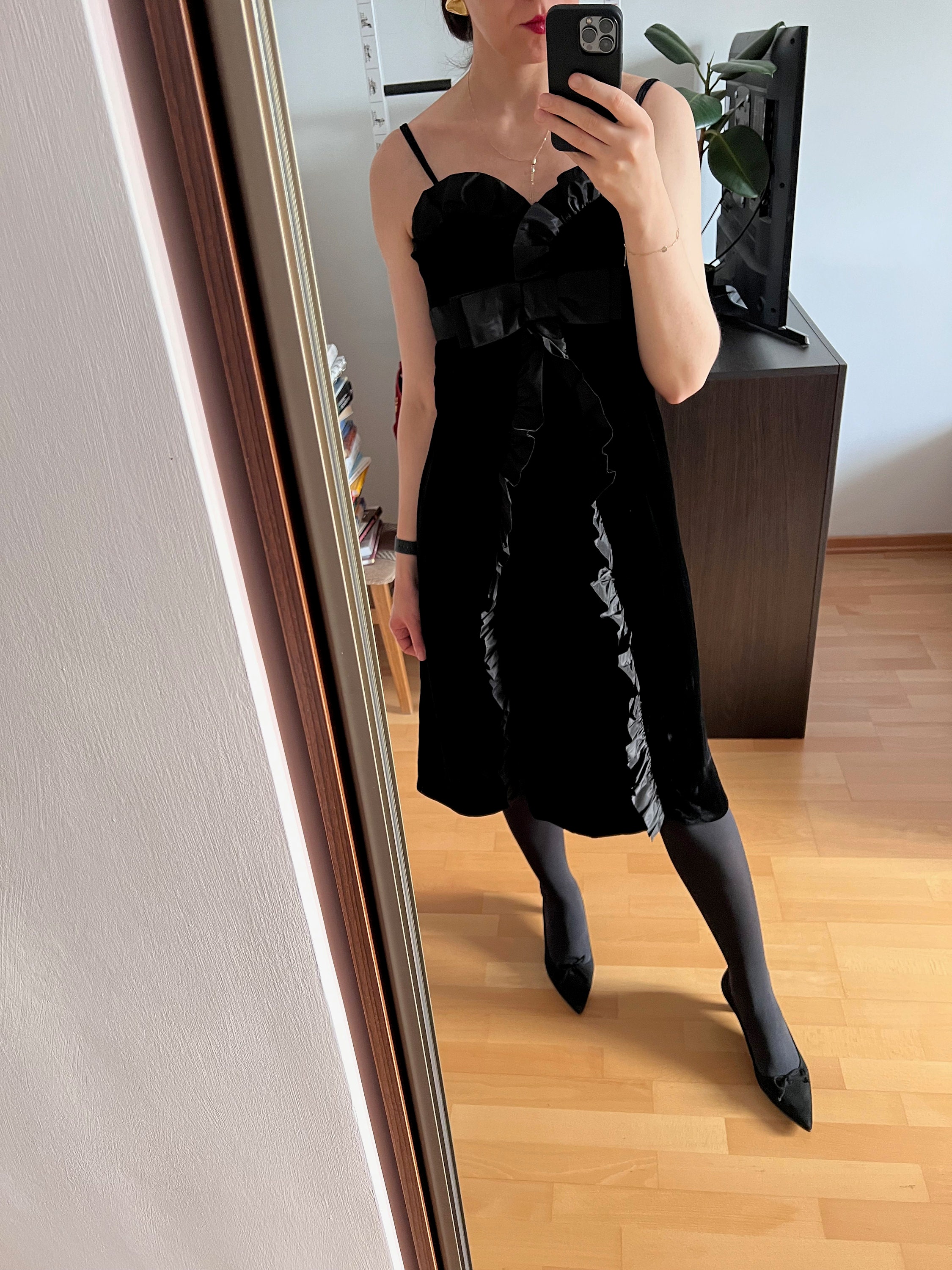 MIU MIU Vintage Evening Fancy Black Velvet Dress Size 36 XS - Etsy