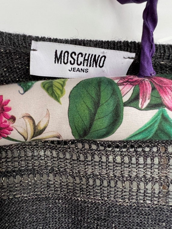 MOSCHINO jeans knit crop y2k vintage sweater top … - image 4