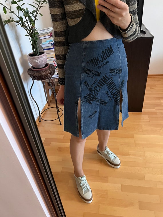 Amazing MOSCHINO jeans y2k logo vintage midi denim