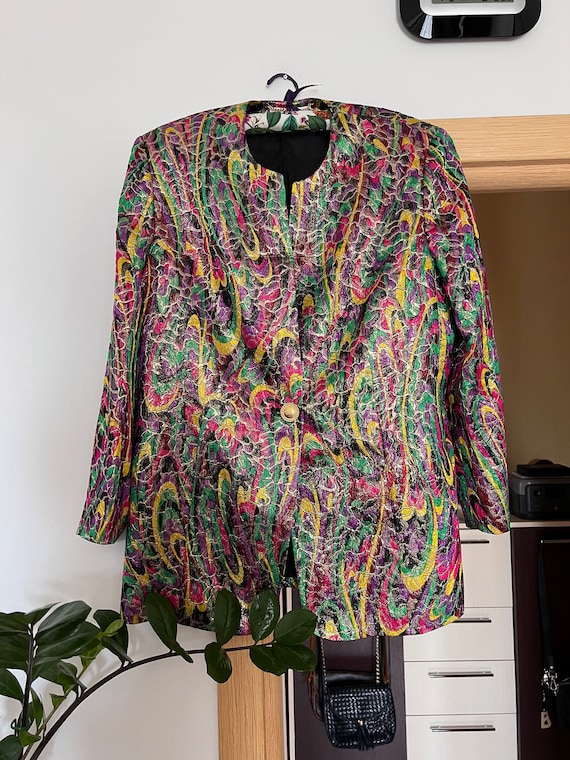 GIVENCHY en plus vintage rainbow jacket gold butt… - image 2