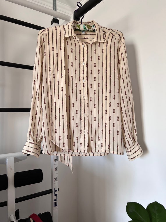 CELINE vintage silk blouse with a bow - Gem